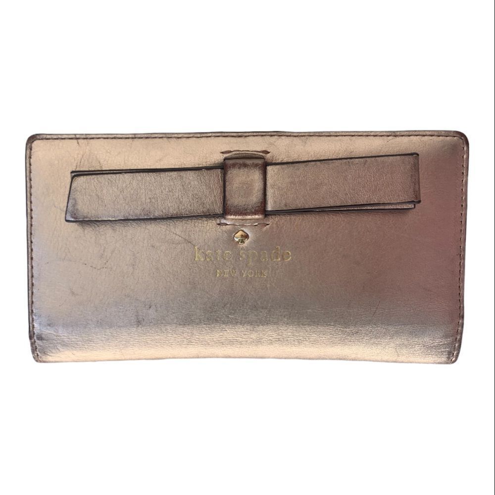 kate spade metallic bow wallet